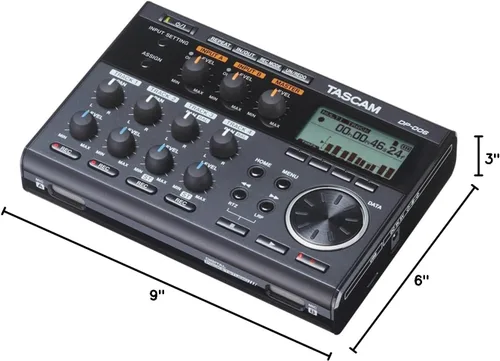 Vista 10 de Tascam DP-006 Grabadora de audio digital Pocketstudio de 6 pistas multipista, micrófonos incorporados, composición de canciones, funciona