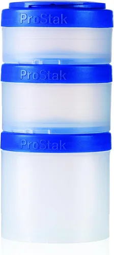 Vista 11 de BlenderBottle ProStak frascos de almacenamiento Twist n' Lock de expansión 2 paquetes con bandeja para pastillas, todo negro