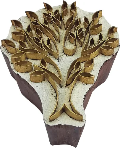 Vista 8 de Royal Kraft Sellos de madera de latón para impresión en bloques en arcilla, cerámica, tela BHGtag001