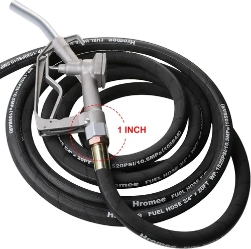 Vista 5 de Hromee Manguera de transferencia de combustible, manguera de bomba de 3/4 pulgadas x 20 pies con accesorios de extremo macho de 3/4 y 1 pulgada