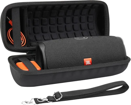 Vista 3 de co2CREA Funda de viaje rígida de repuesto para altavoz Bluetooth impermeable JBL Charge 4 / Charge 5 (funda negra)