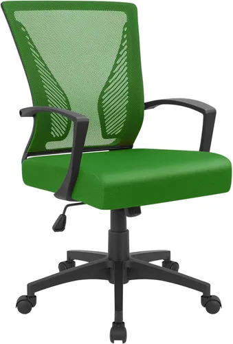 Vista 12 de Furmax Silla de oficina ergonómica de escritorio para computadora, silla de malla, respaldo medio, soporte lumbar giratorio con reposabrazos
