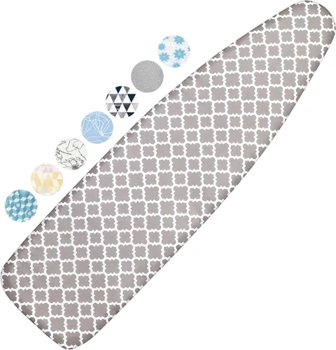 Vista 17 de Funda y almohadilla para tabla de planchar, acolchado de hierro grueso de tamaño estándar de 15 x 54 pulgadas, resistente a quemaduras y manchas