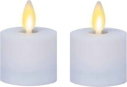 Vista 12 de Luminara Vela LED sin llama, 1.4 x 2 pulgadas, paquete de 2, marfil perla de plástico, llama real, funciona con pilas con función de temporizador