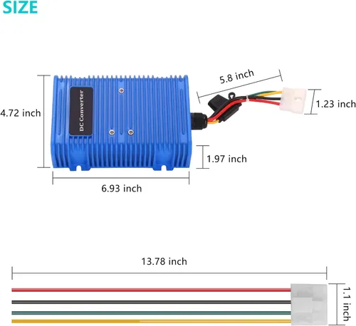 Vista 7 de 10L0L Reductor de voltaje para carrito de golf, 72 V, 48 V, 36 V a 12 V, convertidor regulador de voltaje, reductor de corriente continua para EZGO
