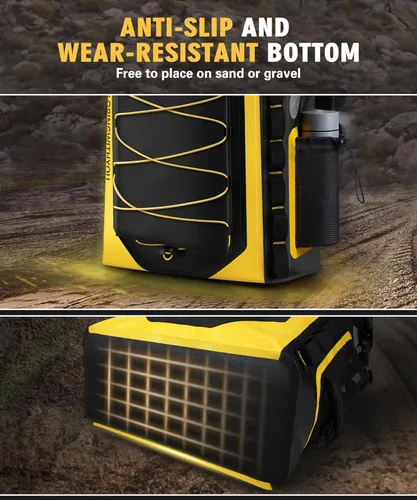 Vista 6 de NICECNC Mochila impermeable para motocicleta, 40 L, 500D PVC universal para asiento trasero de motocicleta, bolsa seca, bolsa de cola de Amarillo