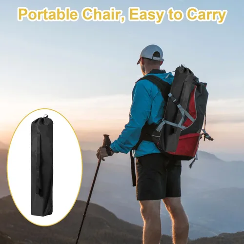 Vista 5 de Folding Camping Chairs with High Back, Comfortable Outdoor Chairs 300lbs Capacity Lightweight Portable Chair with Storage Bag for Camping, Fishing