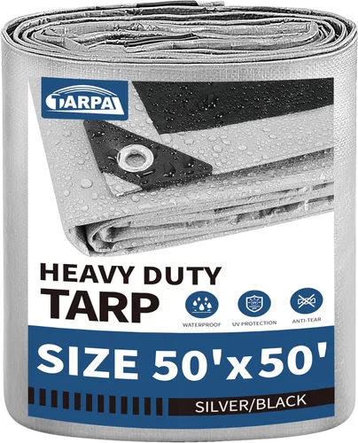 Vista 37 de TARPAL Lona 4x8 Pies Lonas Pequeñas Resistentes Impermeables 10mil Cubierta Protectora Multiusos Impermeable, Protección contra la Nieve o los Rayos