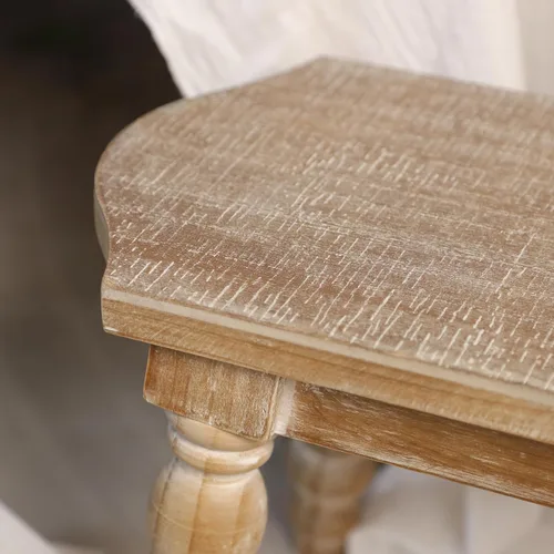 Vista 6 de Taburete de pie de madera Dwellington para baño, taburete de madera para adultos y niños, taburete de planta junto a la cama para cocina (Natural)