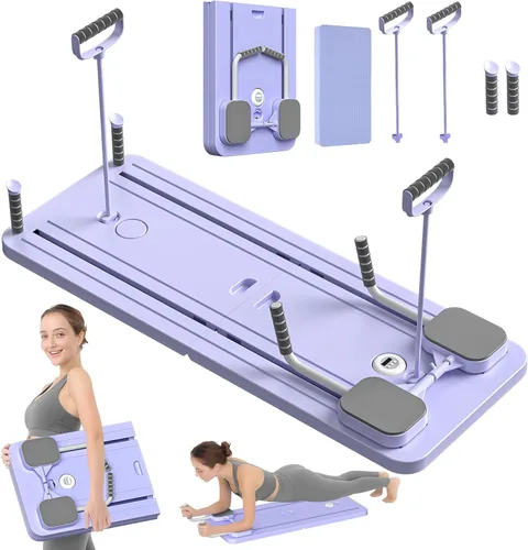 Vista 7 de JANUA Pilates Board - Pilates Reformer Set, Multi-Purpose Foldable Pilates Reformer Board for Home, 5 in 1 Pilates Sliding Board
