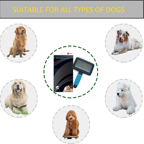 Vista 8 de Cepillo para perros de pelo largo caniches, cepillos para perros para aseo y desprendimiento, cepillo grande y firme para Goldendoodles