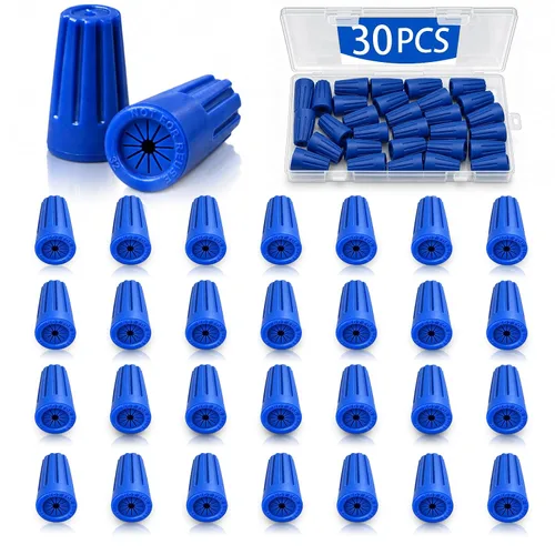 Vista 11 de 30 piezas de conectores de alambre eléctrico impermeables 22AWG-14AWG, tuercas de torsión impermeables para exteriores, tapas de terminal de cable