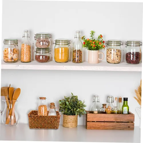 Vista 5 de Caja de almacenamiento tejida de ratán de hierba marina, cestas de mimbre con asa, cesta de almacenamiento vintage, bandejas de frutas