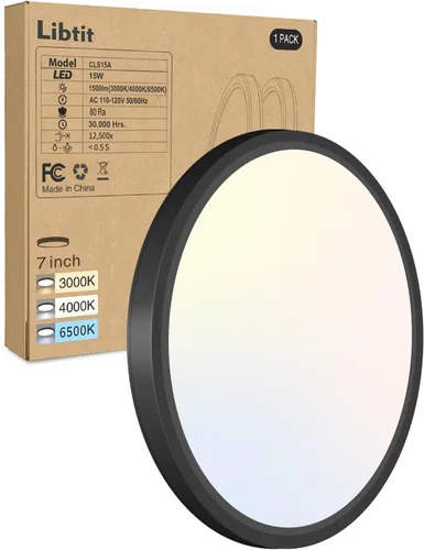Vista 33 de libtit Paquete de 1 luces LED de techo pequeñas de 4.7 pulgadas, montaje empotrado, 3000 K, 4000 K, 6500 K, ajustable, 7 W, 700 lúmenes, luz