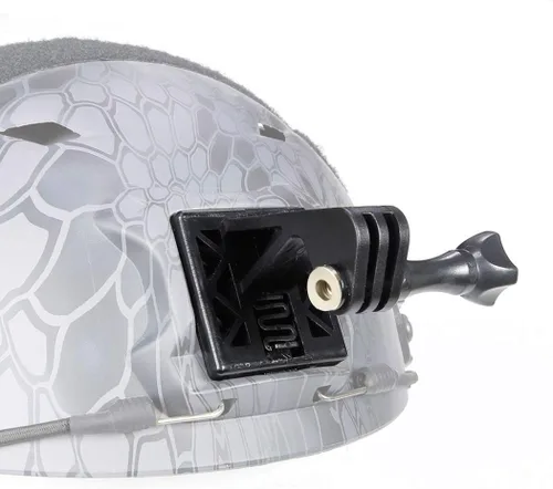 Vista 2 de Picatinny Rails Airsoft Rail Casco Excavadora Mounts Adaptador de soporte para cámara de acción GoPro (2 negro)