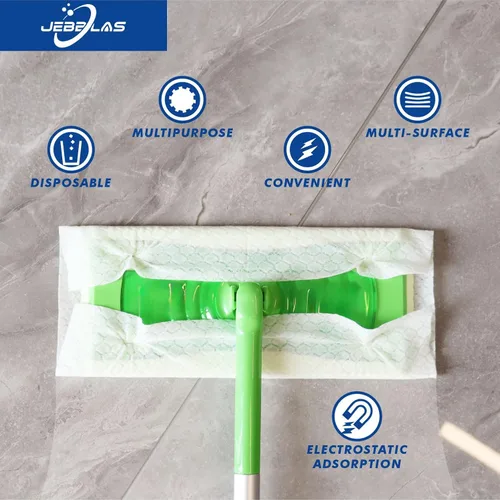 Vista 2 de JEBBLAS Recambios desechables para trapeador seco para trapeador de piso, paños de barrido, repuestos de múltiples superficies, 120