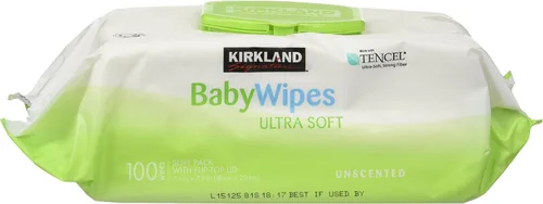 Kirkland - Toallitas para bebé sin perfume ultra suaves con tapa abatible, 100 unidades (paquete de 3)
