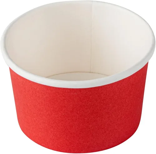 Vista 13 de Coppetta - Vasos de postre de 3 onzas, 50 tazas desechables para helado, tapas se venden por separado, cuencos de yogur congelado de papel rojo