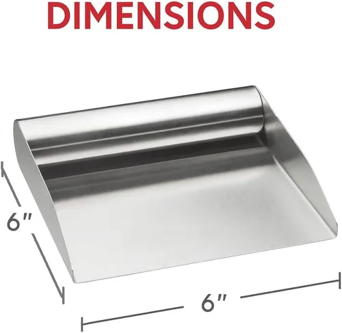Vista 6 de HIC Kitchen Cuchara para alimentos, acero inoxidable 18/8, boca ancha, para transferir ingredientes picados y raspar masa de pastelería, 6 pulgadas