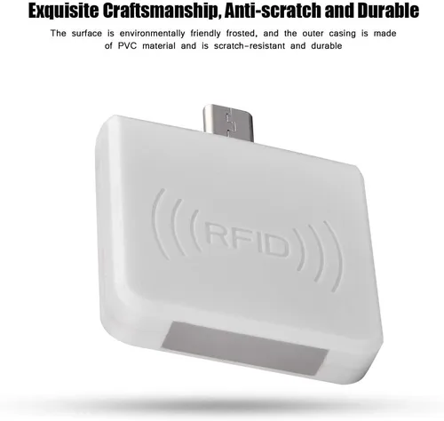 Vista 5 de Lector de tarjetas inteligentes sin contacto portátil, interfaz USB macho, IC/ID versión dual, lectura rápida de 0.2s, para PC, teléfono, tableta