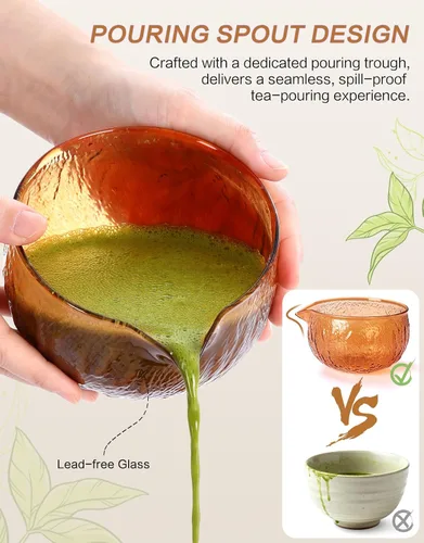 Vista 12 de Juego de batidor de matcha, 7 piezas, el kit de matcha incluye cuenco matcha, batidor y soporte de matcha, cuchara de bambú, cuchara, tamiz y toalla