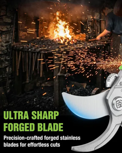 Vista 4 de WORKPRO 8.5" Bypass Pruning Shears, Professional Garden Shears with Forged Stainless Steel Blades, 3/4" Cut Capacity, Spring-Loaded, Safety Lock