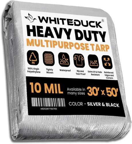 Vista 40 de WHITEDUCK Lona de polietileno súper resistente de 16 mil de grosor, 12 x 16 pies, impermeable, 100% resistente a los rayos UV, a prueba de Azul- 16