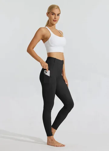 Vista 6 de Willit Mallas de equitación para mujer, pantalones de equitación ecuestre, mallas de escuela con bolsillos con cremallera