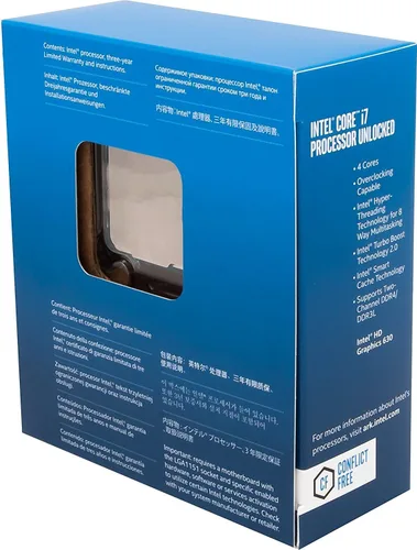 Vista 3 de Procesador Intel Core i7-7700K desbloqueado, 8 M de caché, hasta 4.50 GHz, Kaby Lake de cuatro núcleos, solamente el procesador