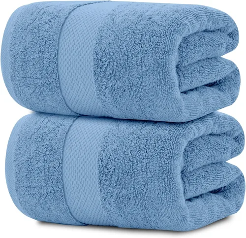 Vista 12 de White Classic Toallas de baño de lujo para adultos, extra grandes, 35 x 70 pulgadas, algodón turco de 700 GSM, altamente absorbentes, colección