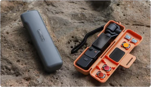 Vista 7 de Funda impermeable de viaje para DJI Osmo Pocket 3 Creator Combo Accesorios con 3 ranuras magnéticas para almacenamiento de filtro Cpl/Nd y 2 ranuras