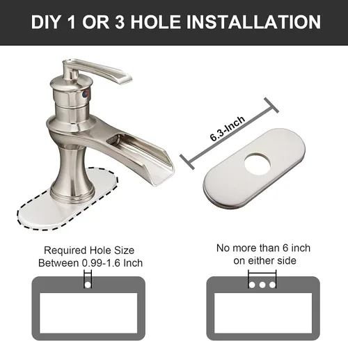 Vista 2 de grifo cascada monomando para el lavabo de baño, de un agujero, bronce, frotado con aceite