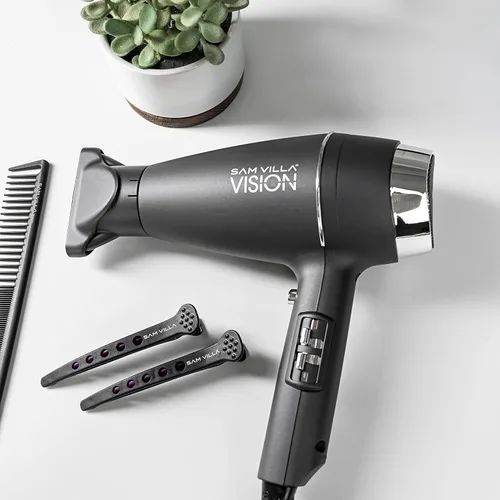 Vista 9 de Sam Villa Secador de pelo profesional iónico ligero y silencioso de Vision con velocidad y temperatura variables