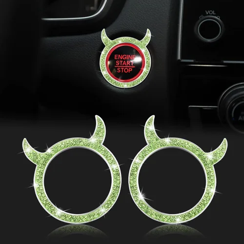 Vista 17 de WINKA Bling Cubierta del Botón de Arranque del Motor del Coche Universal Push Start Stop Trim Anillo de Encendido Tapa Decoraciones 2 piezas