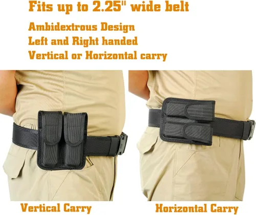 Vista 6 de Funda Mag moldeada doble, funda táctica universal para cargador, se adapta prácticamente a cualquier pistola de calibre 9mm, 40 o.45, funda IWB