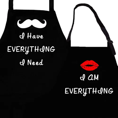 Rosoz Funny Couple Aprons - Gift Ideas For Her Him - Kitchen Cooking Set - Birthday, Wedding, Anniversary, Bridal Shower