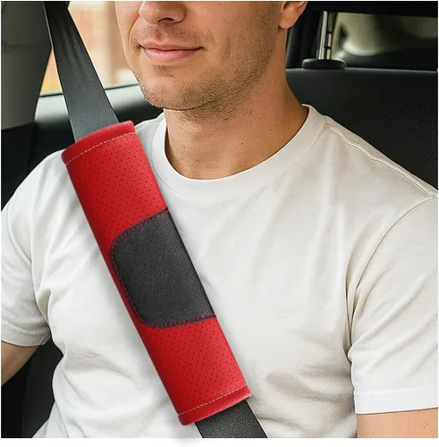 Vista 7 de 2 fundas para cinturón de seguridad de automóvil, de cuero suave, almohadilla para cinturón de seguridad de hombro, cómoda alfombrilla para cinturón