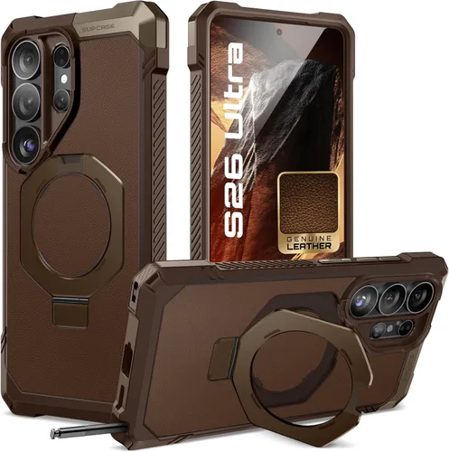 Vista 14 de SUPCASE Funda para Samsung Galaxy S26 Ultra con soporte (agarre de unicornio escarabajo), [compatible con carga inalámbrica]