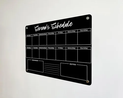 Vista 8 de Custom Weekly Family Calendar with Side Headers - Personalized Calendar 2025, Dry Erase Calendar, Monthly and Weekly Calendar, Transparent Calendar