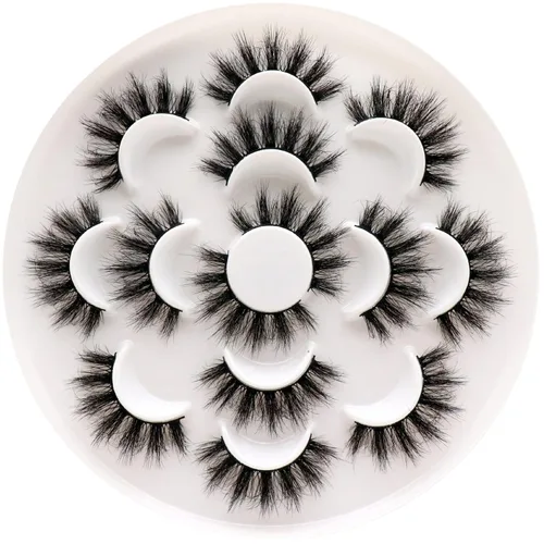Vista 34 de Veleasha Pestañas postizas de manga puntiagudas, 100% hechas a mano, aspecto natural, pestañas postizas ligeras con banda transparente suave