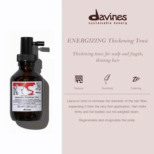 Vista 3 de Davines Naturaltech ENERGIZING Tónico espesante, tratamiento ligero sin enjuague para un brillo de cuerpo completo, 3.38 onzas líquidas