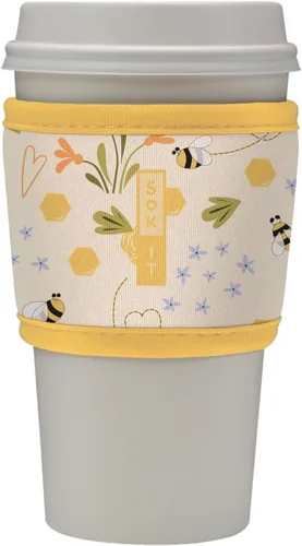 Vista 39 de Sok It HotSok Coffee & Tea - Funda de neopreno con aislamiento reutilizable (floral abstracto)
