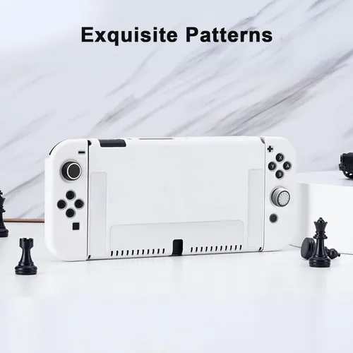 Vista 7 de JINGDU Protective Case Compatible with Switch OLED, Dockable TPU Cover Accessories for Switch OLED Console and Grip Joy-Con, The Switch Protector