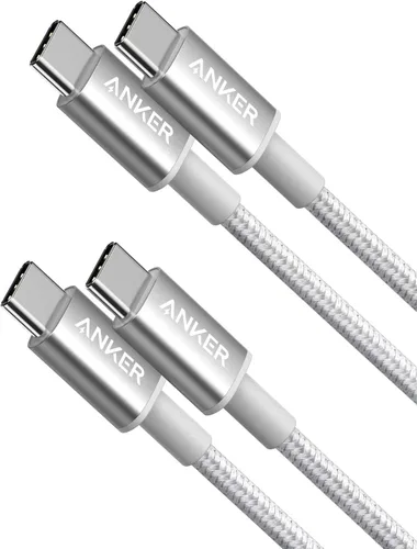 Vista 9 de Cable USB C a USB C de Anker, Cable de Carga Rápida Type-C de 60W (1 pie, paquete de 2) para iPhone Serie 17, iPad mini 6 y Más (Negro)