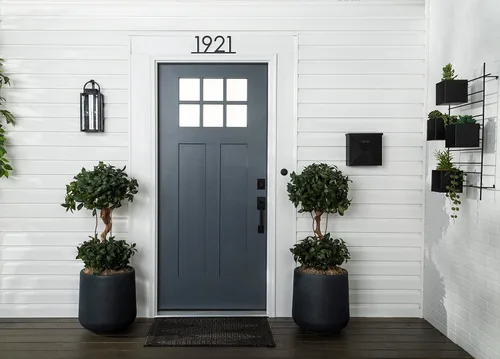 Vista 5 de Rust-Oleum 369387 Pintura Advanced Dry para Puerta y Embellecedor, Cuarto de galón, Gris Alpino satinado