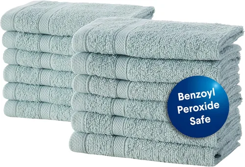 Vista 15 de CLOROX Toallitas de baño 100% algodón aptas para usar blanqueador, de secado rápido (12" x 12"), altamente absorbentes, suaves y ligeras, ideales