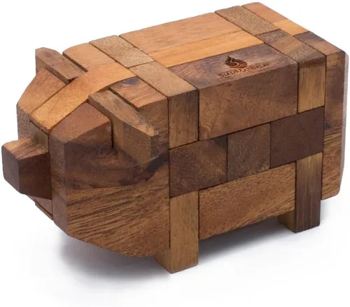 Vista 10 de Rompecabezas de madera Kumiki Brain Teaser para adultos, juego de rompecabezas de madera entrelazado 3D hecho a mano, rompecabezas clásico japonés