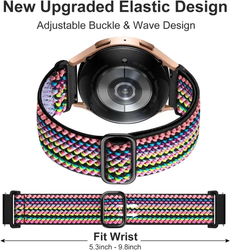 Vista 3 de Lerobo Elastic Bands Compatible with Samsung Galaxy Watch 8 7 6 5 4 40mm 44mm/Galaxy Watch 8 Classic 6 4 Classic 43mm 47mm 42mm 46mm/5 Pro Band