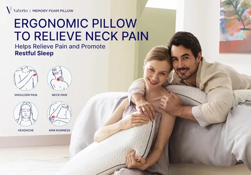 Vista 9 de Almohada de espuma viscoelástica de gel refrescante, paquete de 1, almohadas de cama de tamaño estándar para dormir, firmeza media, almohada