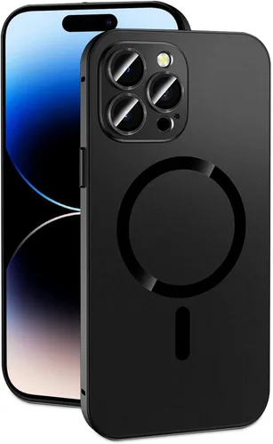 Vista 9 de Funda magnética de aluminio con protección de lente de cámara para iPhone 14 Pro Max 13 12 (plata espacial, para iPhone 14 Pro)